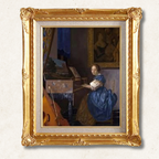 Johannes Vermeer  <br>-  Seated Woman at a Virginal