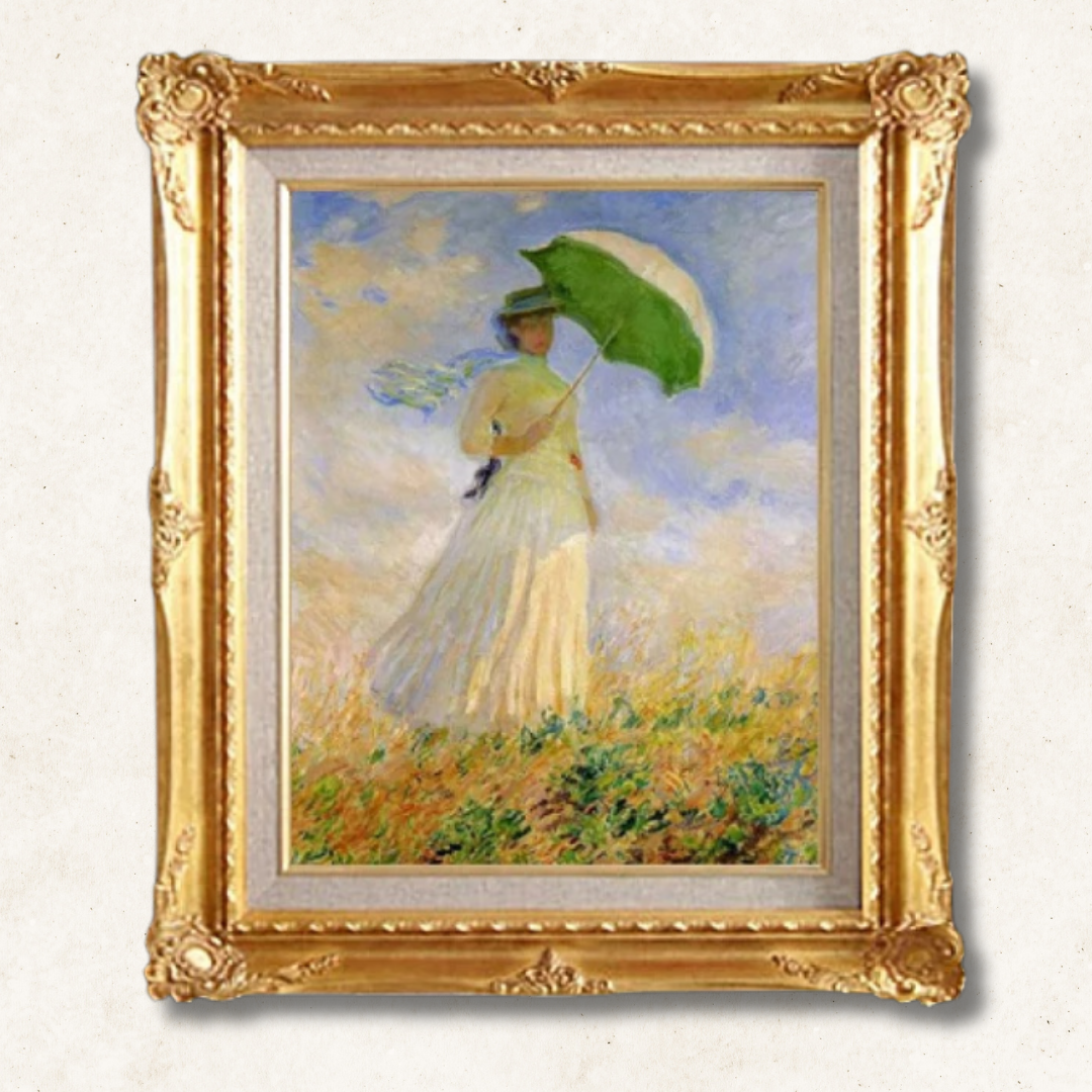 Renoir Oil Painting Reproduction <br>- Woman with a Parasol | Hand-Painted on Canvas | Framed Wall Art