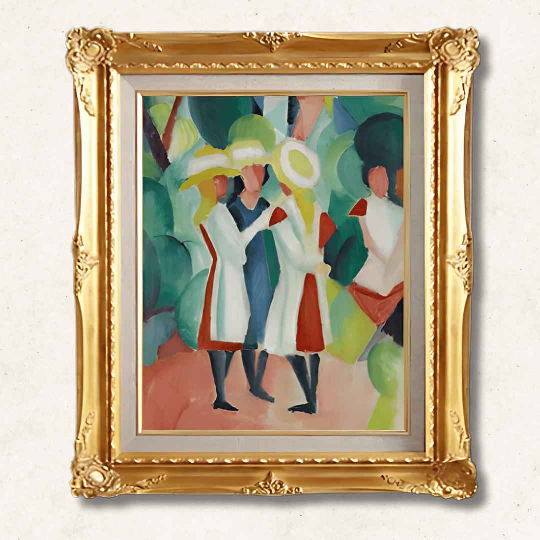 August Macke — Three Girls in Yellow Hats